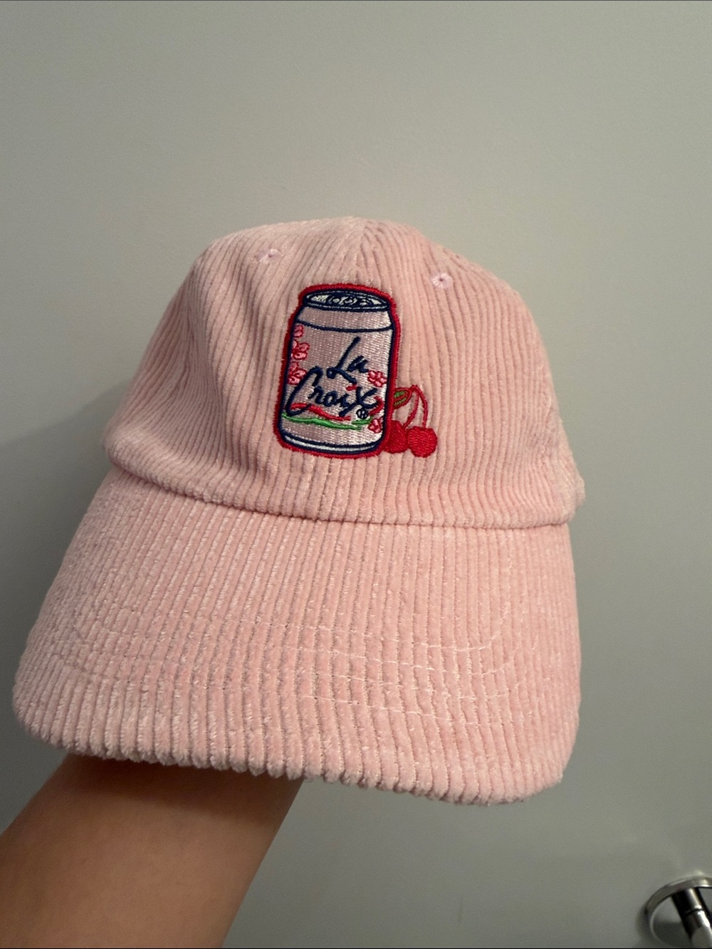 Pink LaCroix Corduroy Baseball Cap